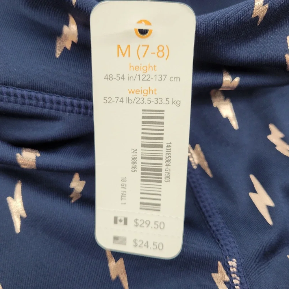 Lot of 3 Gymboree Girls M 7-8 Leggings Navy Floral Pink Lightning Bolt  NWT